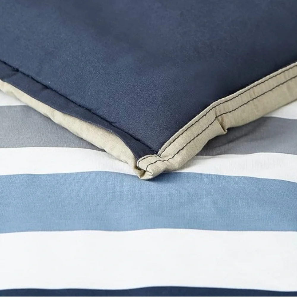 Nautica Bradford Cotton Navy Duvet Cover Set Queen